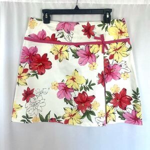 Vintage Y2K Micro Mini Skirt Women's Sz 12P  Floral Short Retro Coquette Bow